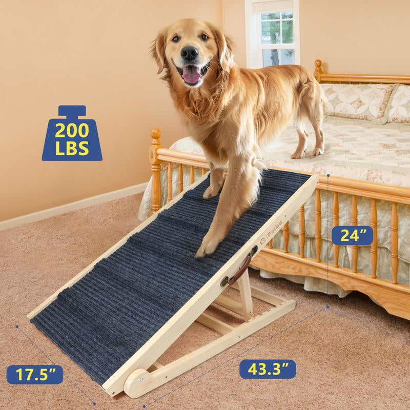 Dog Ramp for Couch, Dog Ramp for Small Dog Ramp for Bed Sofa Car Foldable Portable Wooden Pet Ramp, Adjustable Height 21 Inch