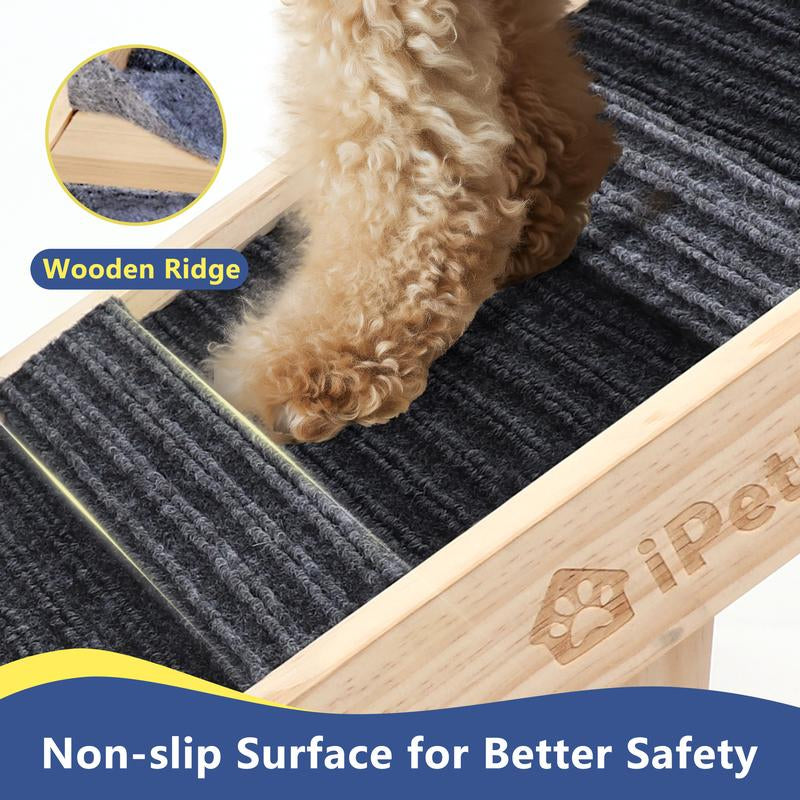 Dog Ramp for Couch, Dog Ramp for Small Dog Ramp for Bed Sofa Car Foldable Portable Wooden Pet Ramp, Adjustable Height 21 Inch
