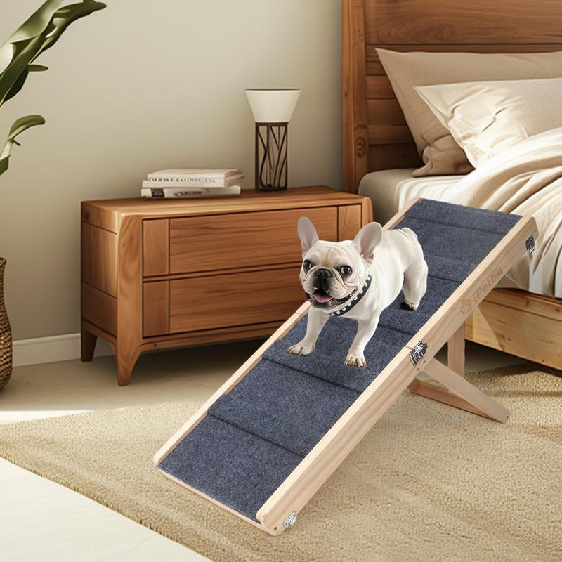 Dog Ramp for Couch, Dog Ramp for Small Dog Ramp for Bed Sofa Car Foldable Portable Wooden Pet Ramp, Adjustable Height 21 Inch