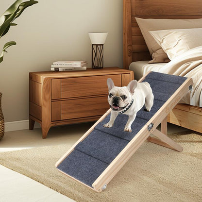 Dog Ramp for Couch, Dog Ramp for Small Dog Ramp for Bed Sofa Car Foldable Portable Wooden Pet Ramp, Adjustable Height 21 Inch