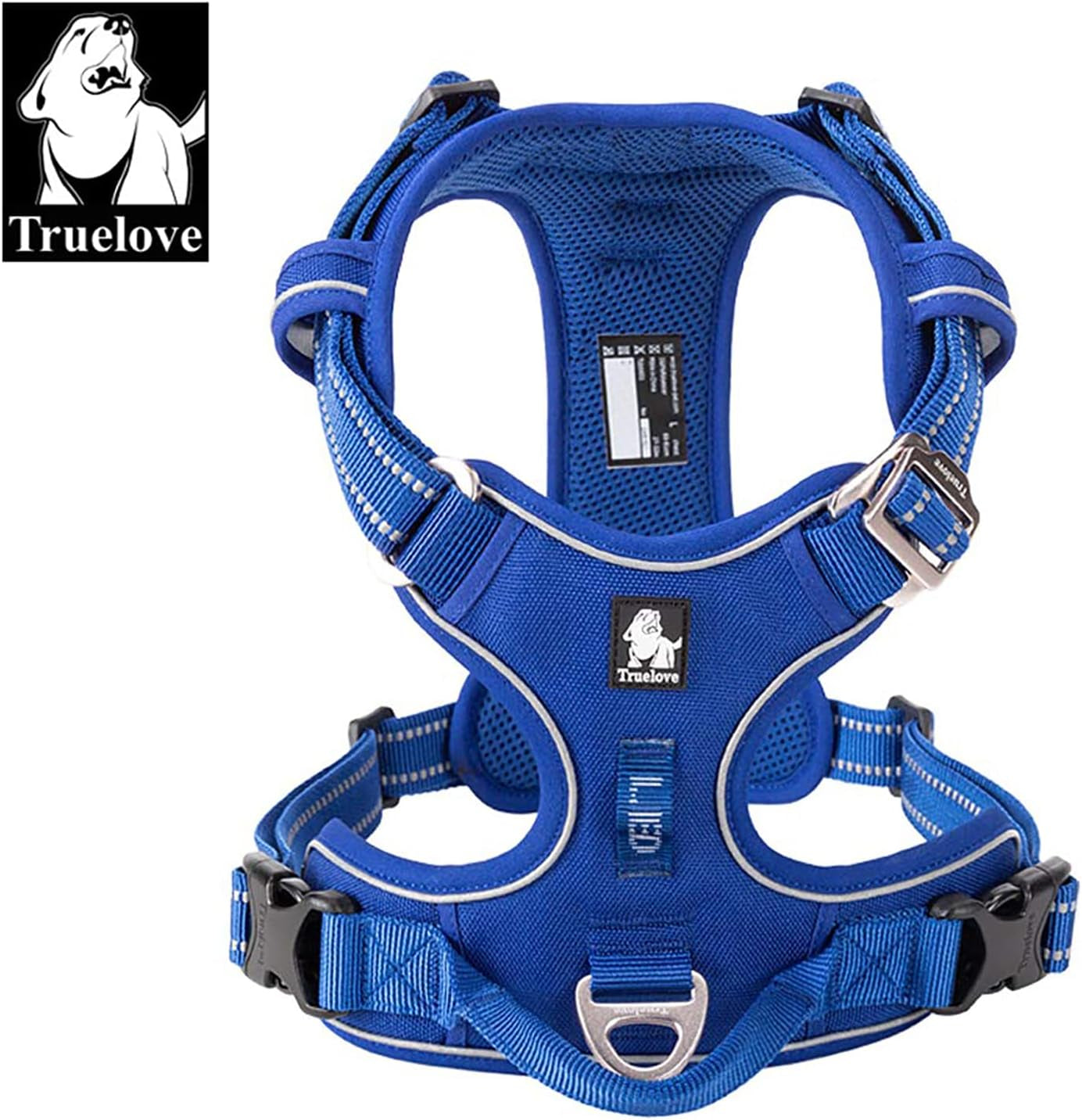 Dog Harness No Pull Nylon Reflective Pet Harness Adjustable Comfortable Control Step-In Brilliant Colors Truelove TLH56512
