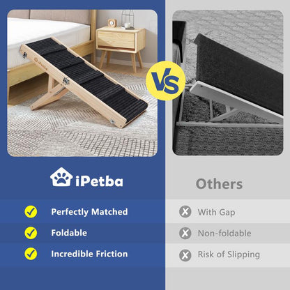 Dog Ramp for Couch, Dog Ramp for Small Dog Ramp for Bed Sofa Car Foldable Portable Wooden Pet Ramp, Adjustable Height 21 Inch