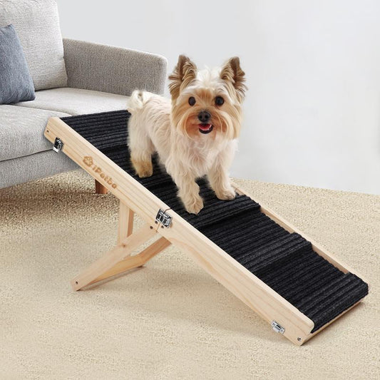 Dog Ramp for Couch, Dog Ramp for Small Dog Ramp for Bed Sofa Car Foldable Portable Wooden Pet Ramp, Adjustable Height 21 Inch